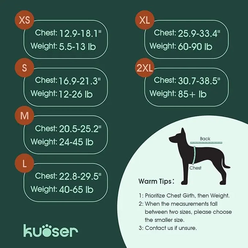 Kuoser Dog Life Jacket Large, High Flotation Puppy Safety Vest for Swimming Boating, Reflective Water Vest Pet Life Preserver with Rescue Handle