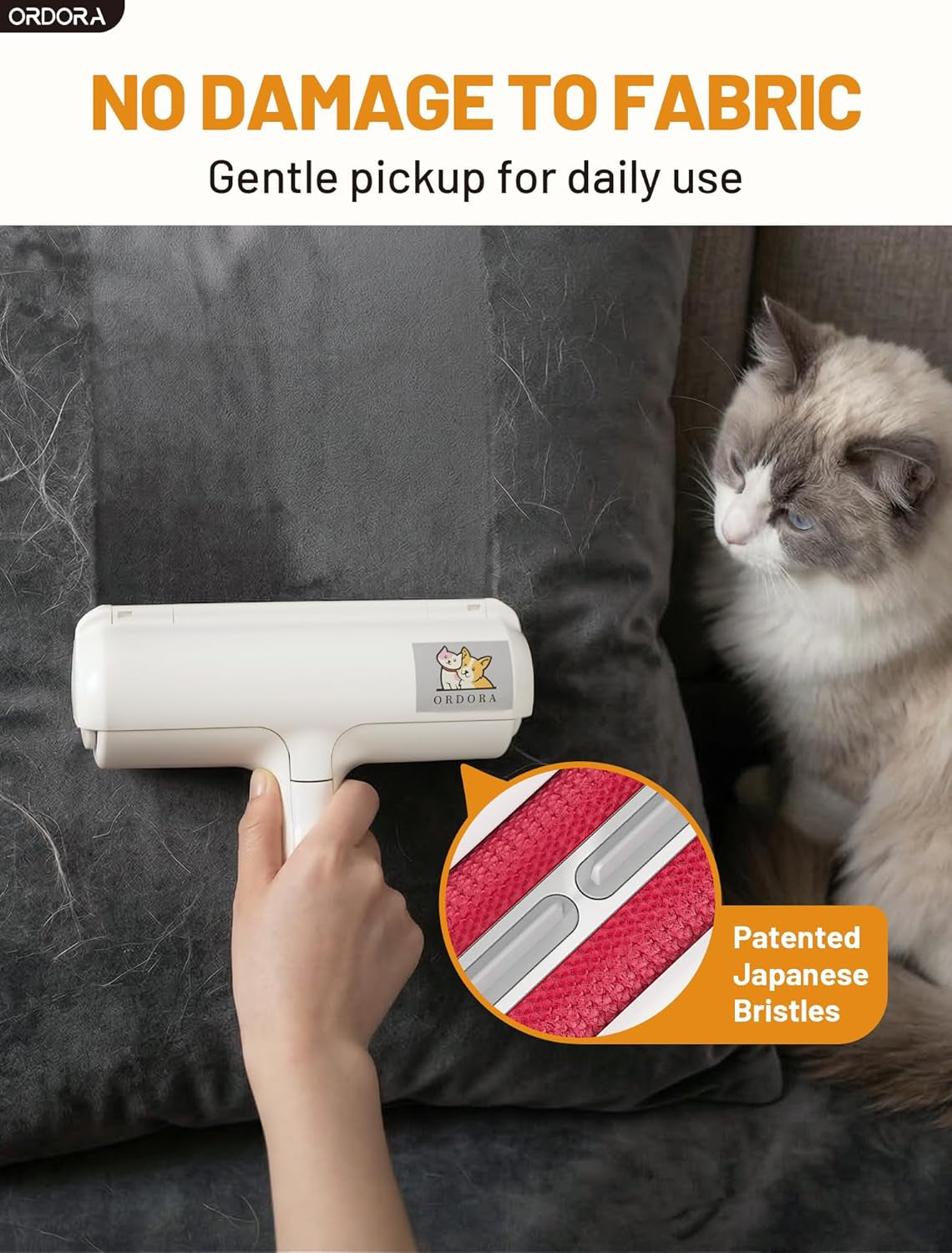 Eco-Friendly Pet Hair Removal Tool: Reusable Lint Roller for Efficient Hair Removal from Furniture, Bedding, and Vehicles in Multi-Pet Homes