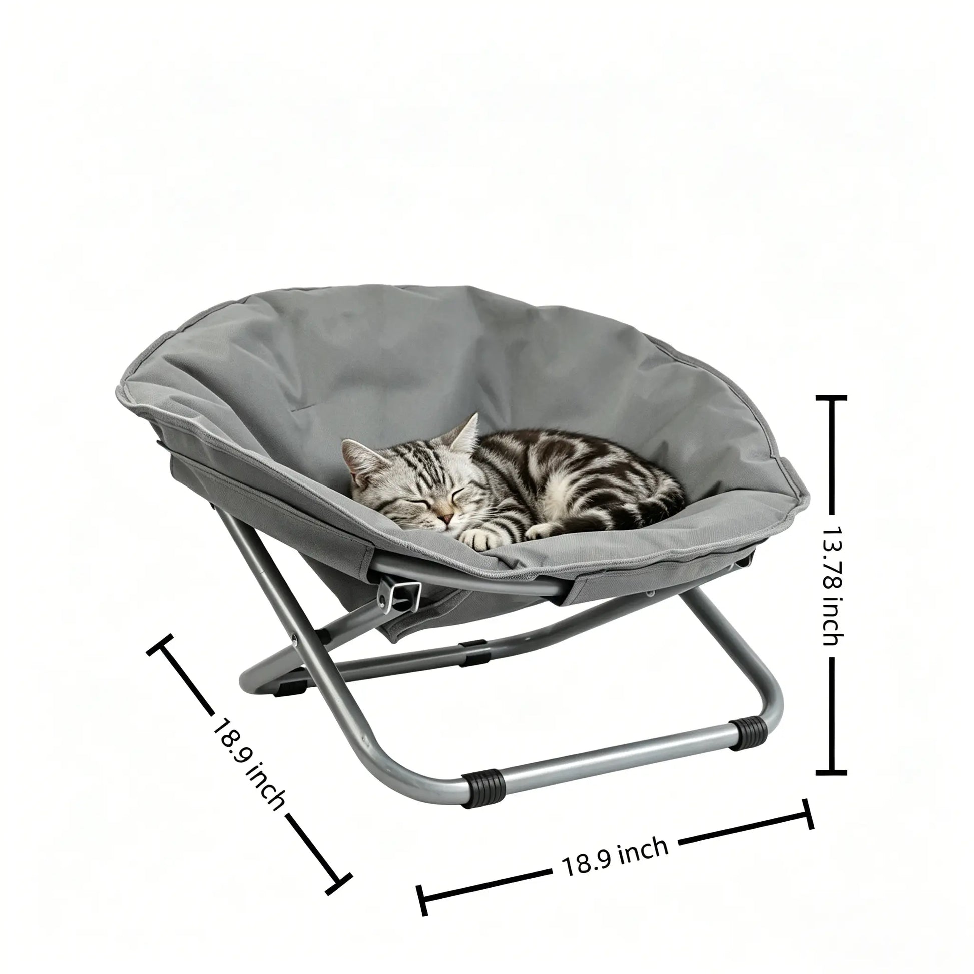 Elevated Folding Pet Moon Chair, Sturdy Metal Frame, Portable Indoor-Outdoor Travel Pet Furniture for Dogs & Cats, Sofa Bed Ice Silk