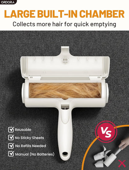 Eco-Friendly Pet Hair Removal Tool: Reusable Lint Roller for Efficient Hair Removal from Furniture, Bedding, and Vehicles in Multi-Pet Homes