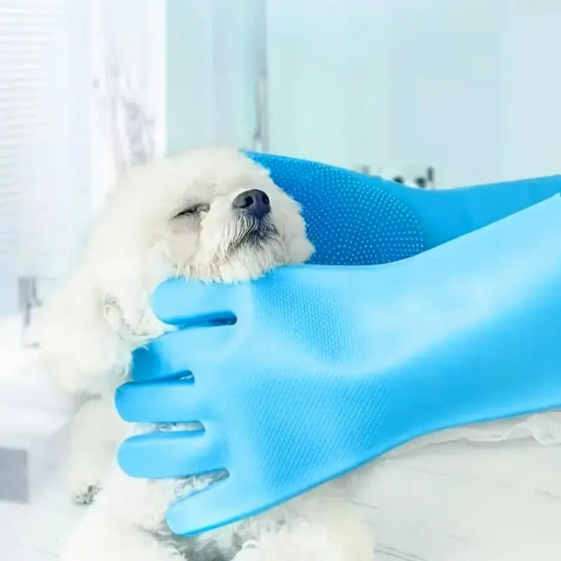 Pet Dog Bathing Gloves, Silicone Pet Brush Massage Brush, Dog Bathing Supplies, Grooming Supplies, Comfortable & Durable Design, Clean, Perfect for Daily Use