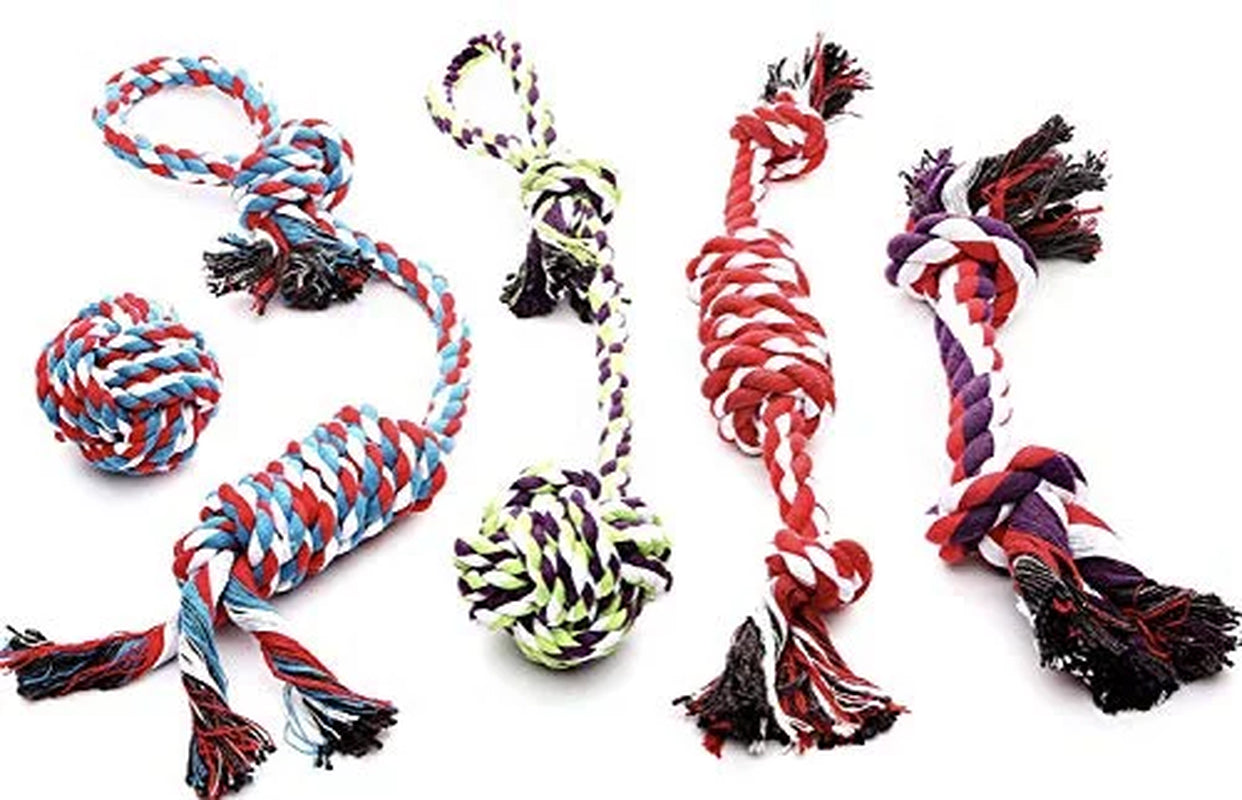Pacific Pups Premium Rope Dog Toys - Set of 5 for Small and Medium Breeds