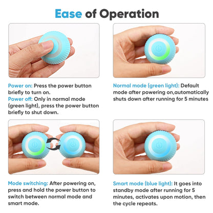 Automatic Rolling Interactive Cat Toy Ball with USB Rechargeable LED Light for Indoor Play - Green