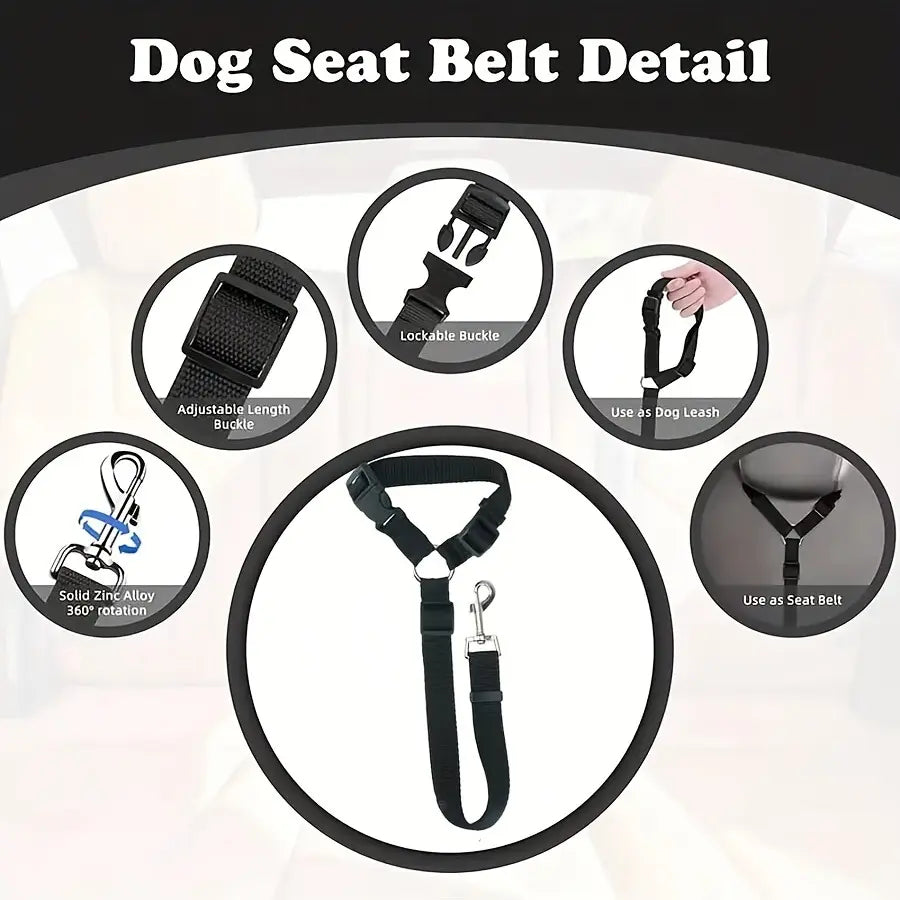 Pawzseek Car SUV Suitable for 1Pc Dog Seat Belt, Used for Vehicle Safety, Pet Car Rope Safety Rope, Seat Belt for Dogs in the Car, Dog Seat Belt Buckle, Dog Car Seat Belt Harness Straps Christmas Gift