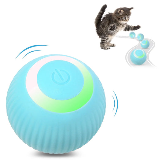 Automatic Rolling Interactive Cat Toy Ball with USB Rechargeable LED Light for Indoor Play - Green