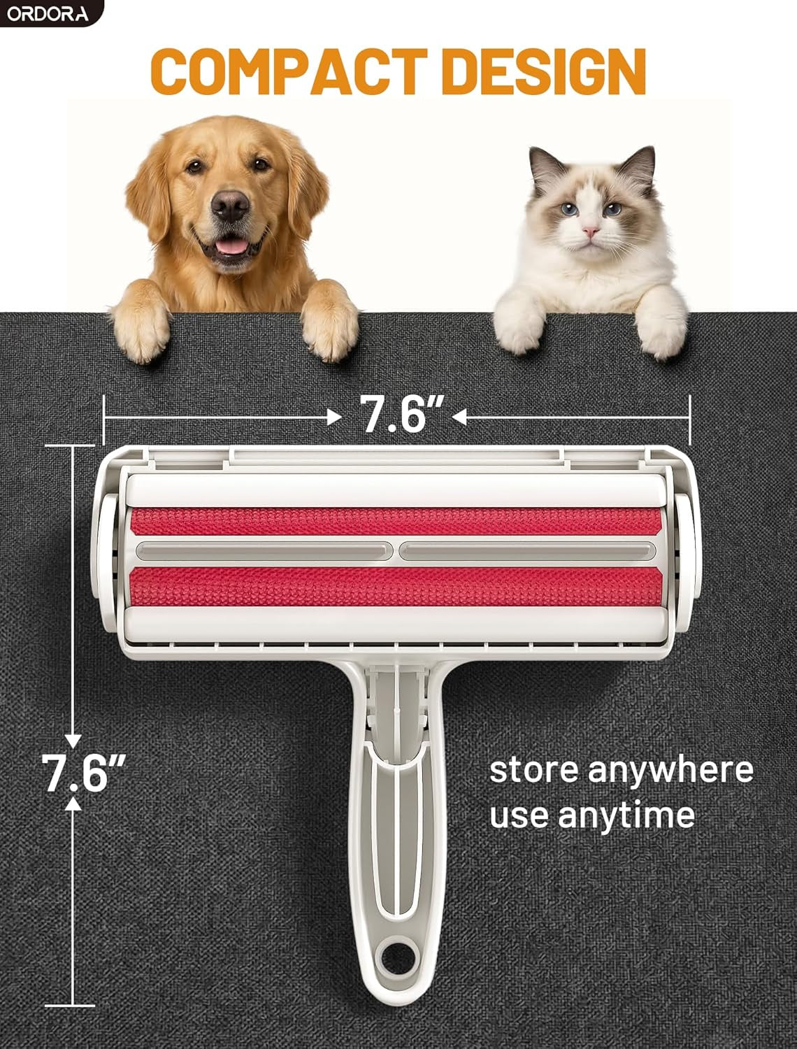 Eco-Friendly Pet Hair Removal Tool: Reusable Lint Roller for Efficient Hair Removal from Furniture, Bedding, and Vehicles in Multi-Pet Homes
