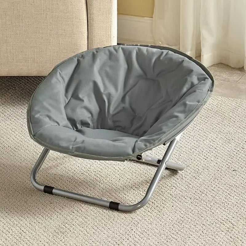 Elevated Folding Pet Moon Chair, Sturdy Metal Frame, Portable Indoor-Outdoor Travel Pet Furniture for Dogs & Cats, Sofa Bed Ice Silk