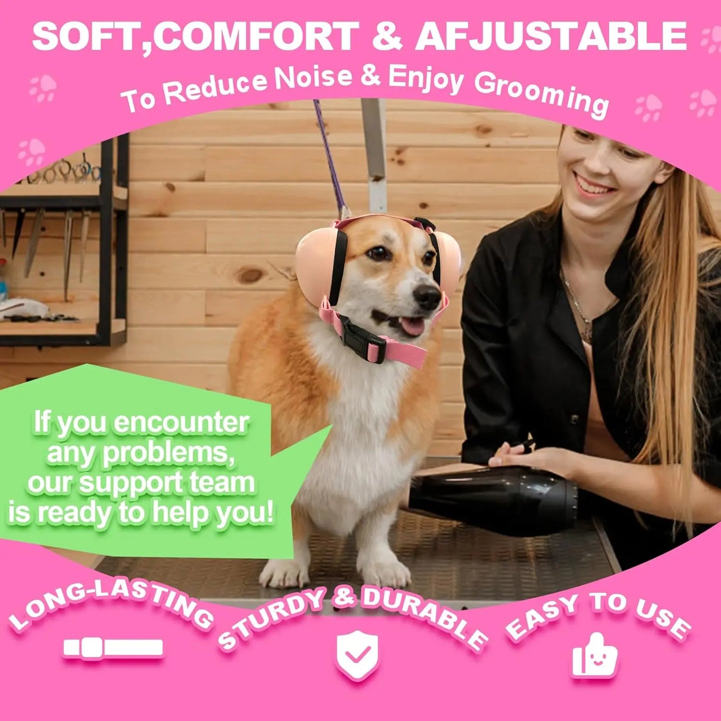 PROHEAR Multi-Size Dog Ear Muffs - NRR 28Db Noise Cancelling Headphones with Adjustable Fit for Thunder, Shooting Range, Comfy Pet Hearing Protection Summerwins Dealsforyoudays
