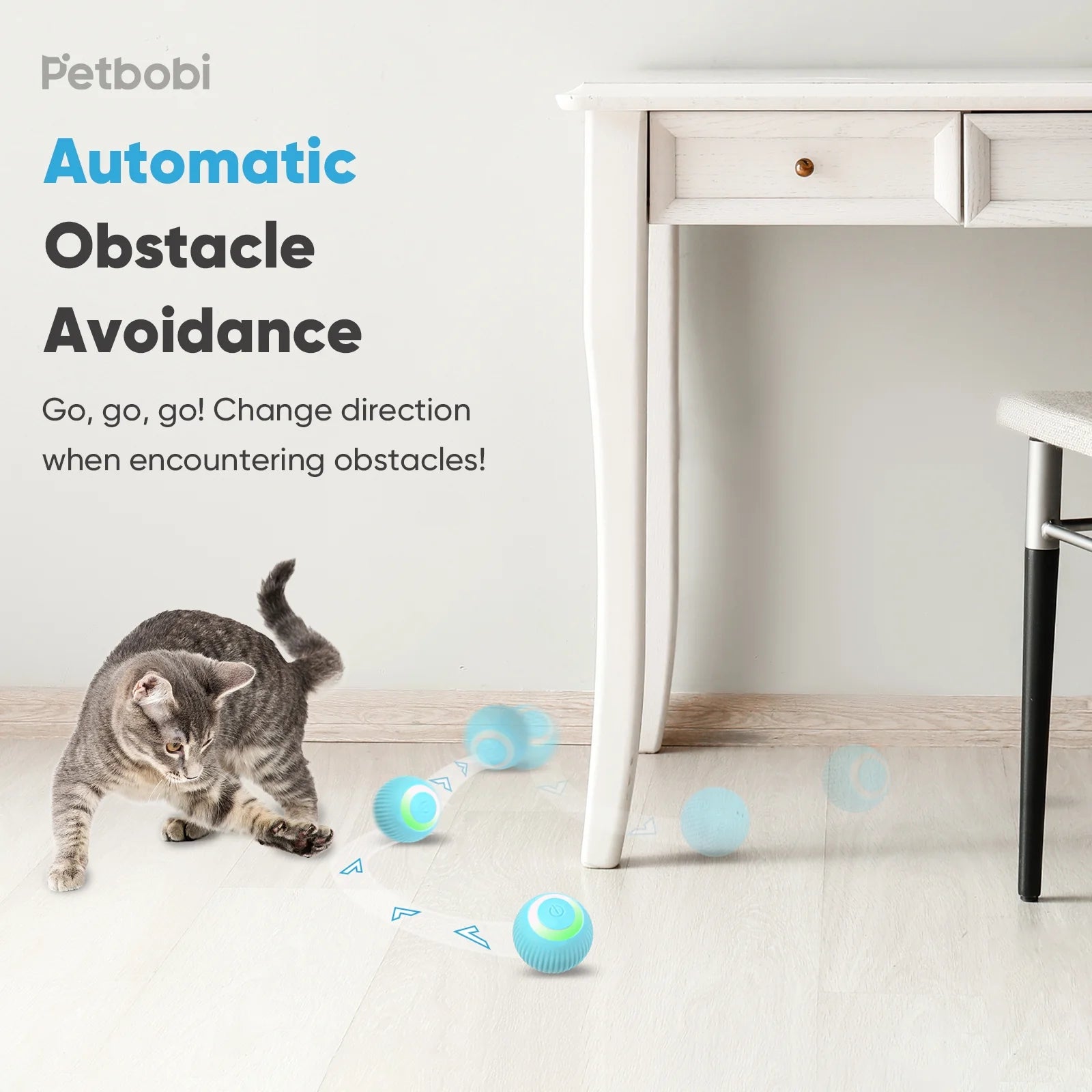 Automatic Rolling Interactive Cat Toy Ball with USB Rechargeable LED Light for Indoor Play - Green