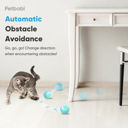 Automatic Rolling Interactive Cat Toy Ball with USB Rechargeable LED Light for Indoor Play - Green