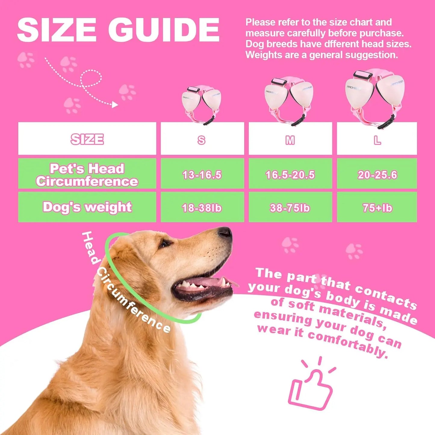 PROHEAR Multi-Size Dog Ear Muffs - NRR 28Db Noise Cancelling Headphones with Adjustable Fit for Thunder, Shooting Range, Comfy Pet Hearing Protection Summerwins Dealsforyoudays